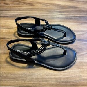 Madden Girl Black Beaded Sandals